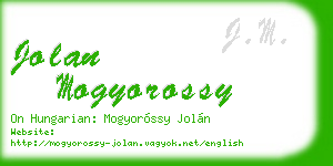 jolan mogyorossy business card