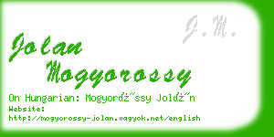 jolan mogyorossy business card